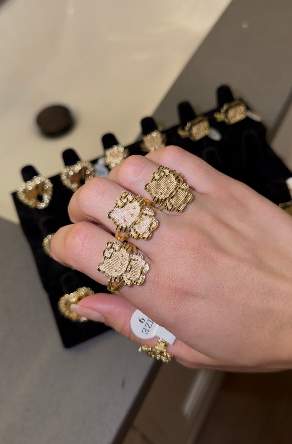 18k gold plated HK ring