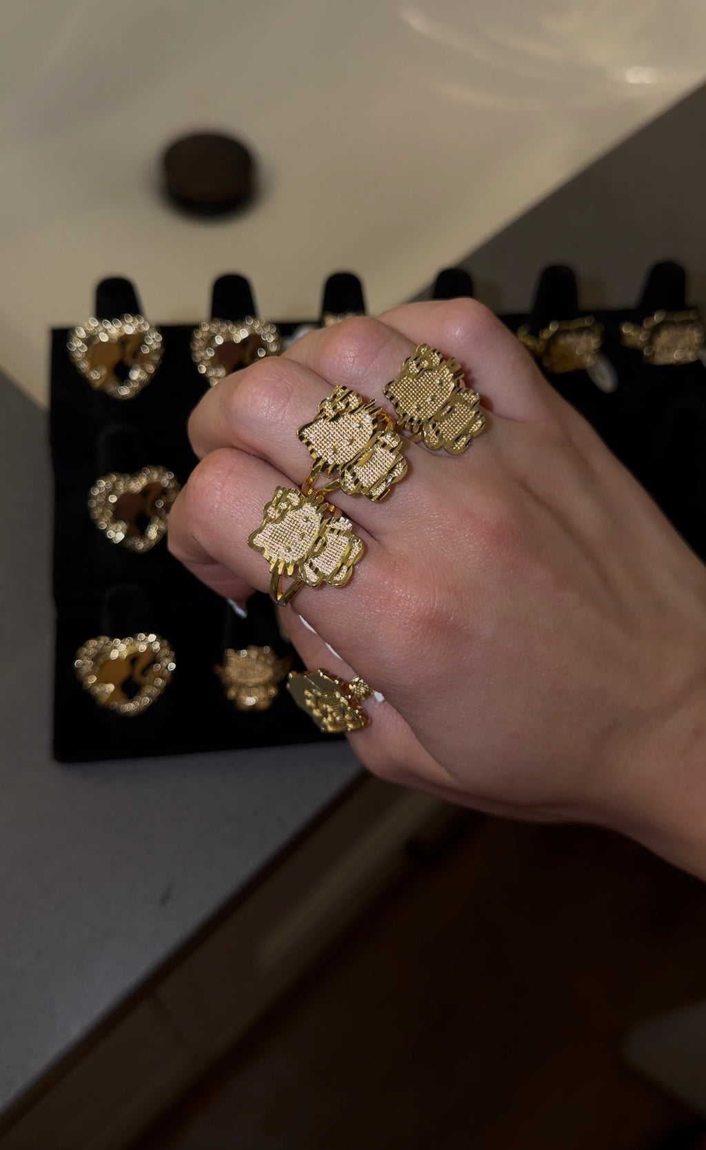 18k gold plated HK ring