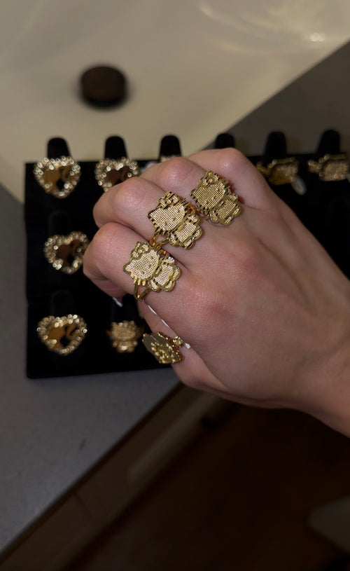 18k gold plated HK ring