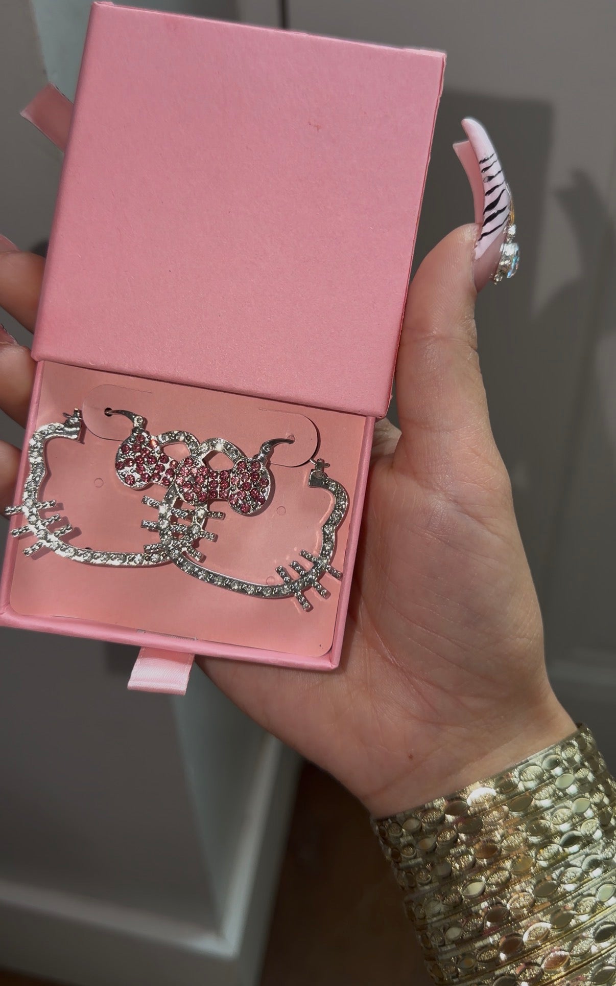 HK silver blinged hoops
