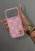 Pink Lv Leather Phone Case
