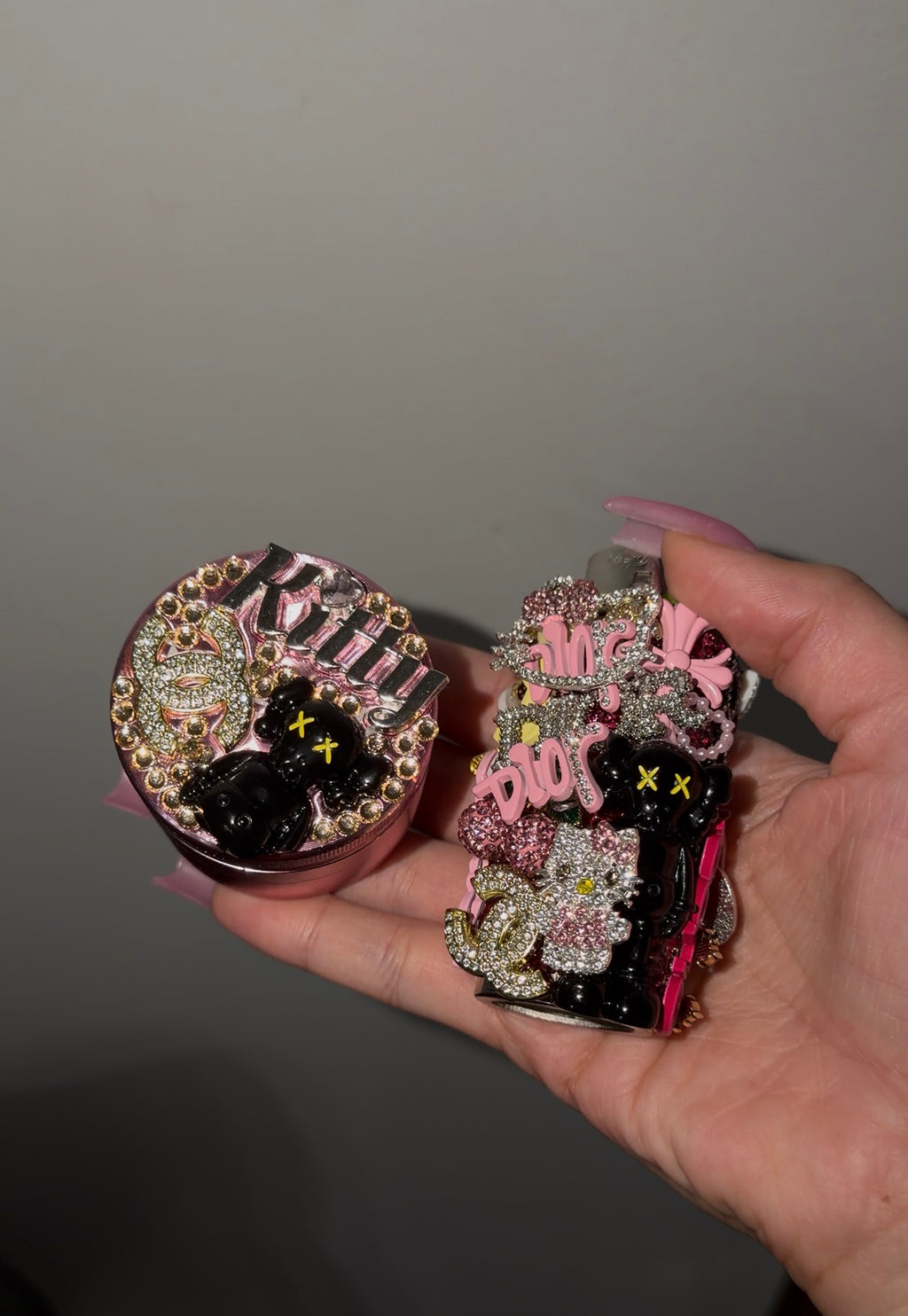 Junked lighter case + grinder set