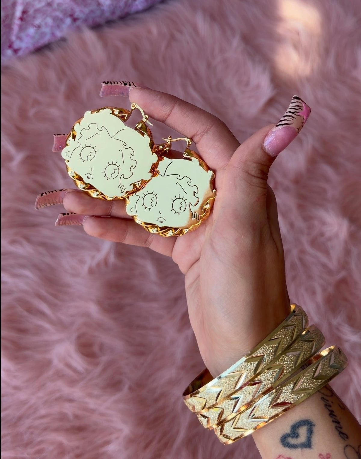 mini betty boop hoops