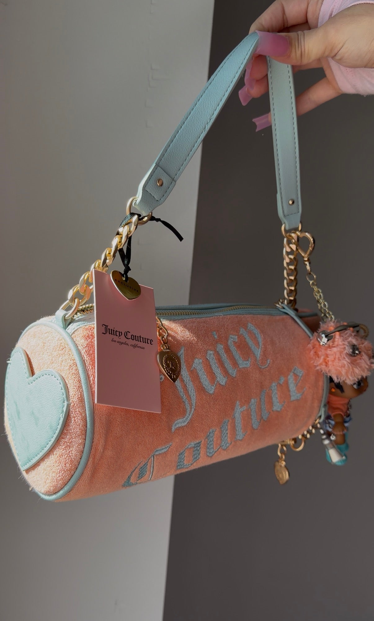 spring drop🦋 orange pastel juicy couture barrel bag