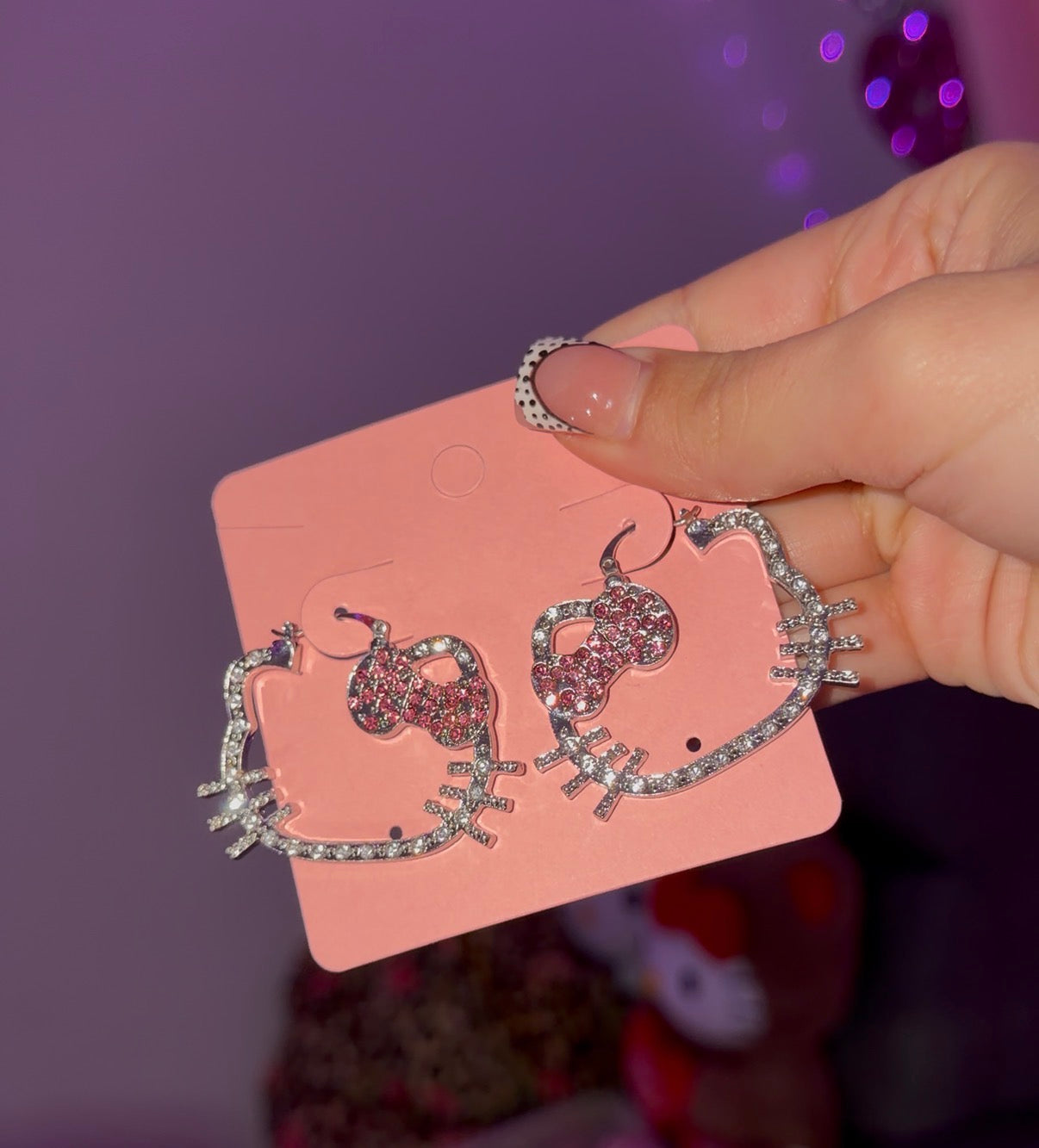 HK silver blinged hoops