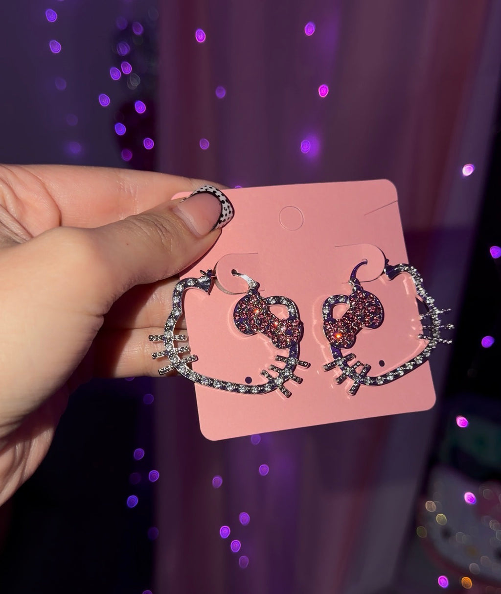 HK silver blinged hoops