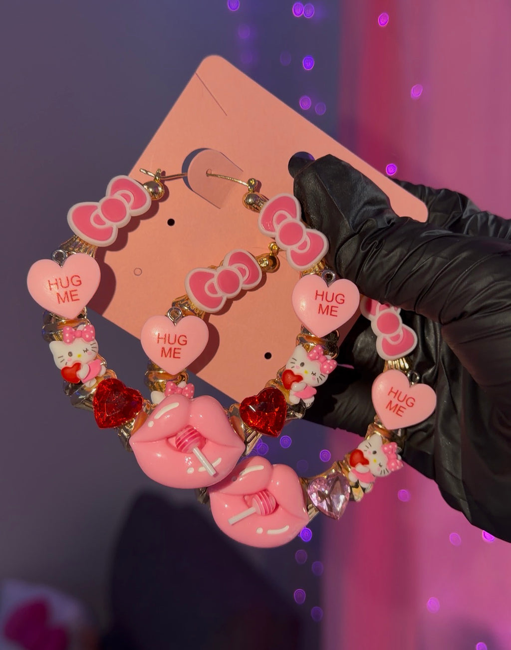 Kisses n Hearts Large Hoops