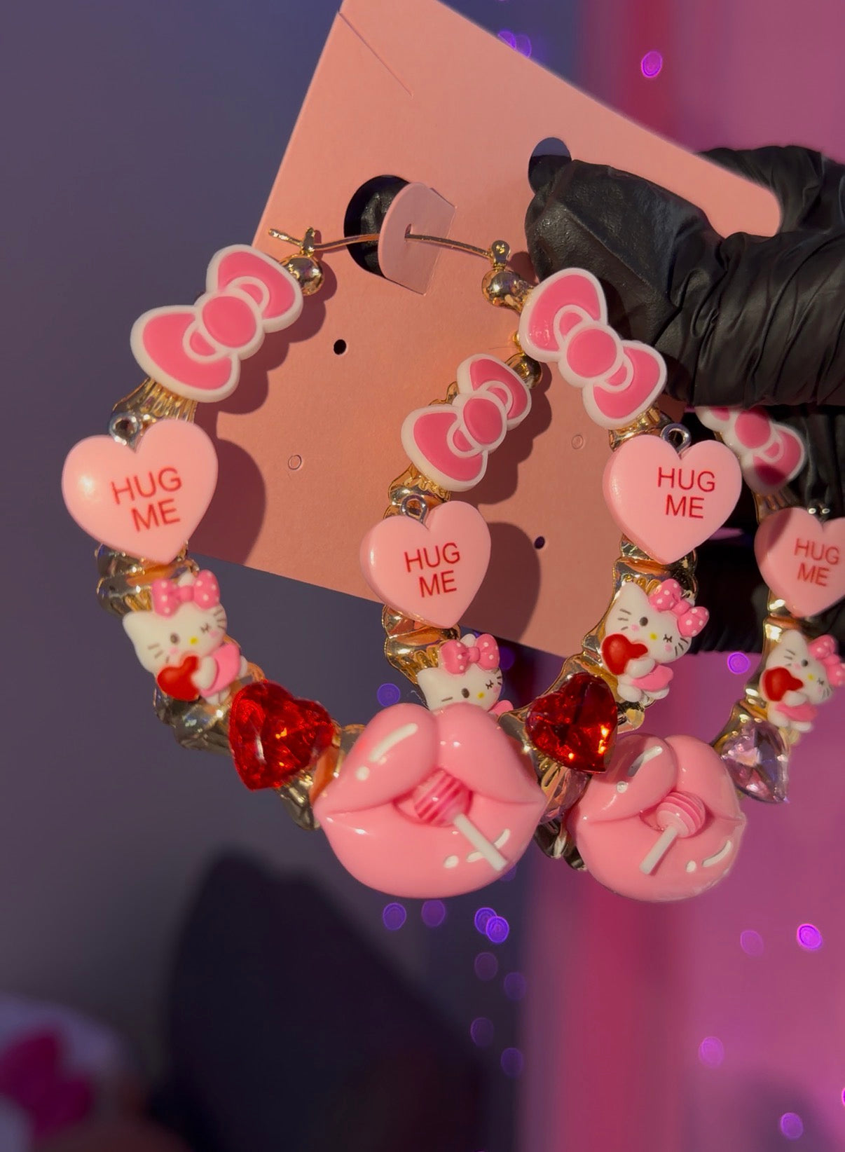 Kisses n Hearts Large Hoops